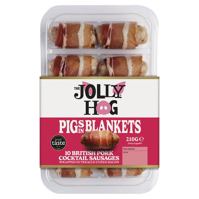 The Jolly Hog 10 x British Pigs in Blankets Wrapped in Treacle Cured Bacon 210g - gallery image 1