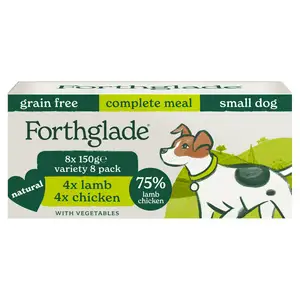 Forthglade Lamb & Chicken Complete Meal for Small Dog Food Adult 1 Year+ x8 150g