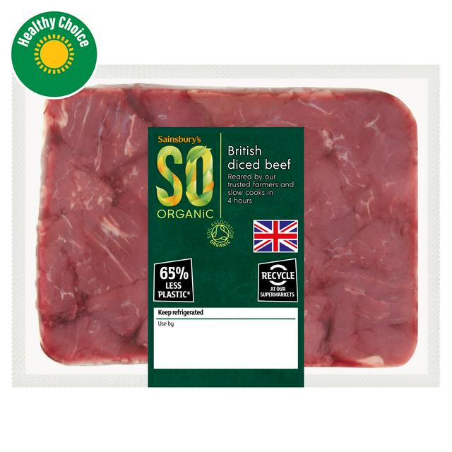 Sainsburys British Diced Beef, SO Organic 500g