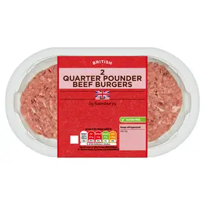 Sainsbury's Quarter Pounder British Beef Burgers x2 227g