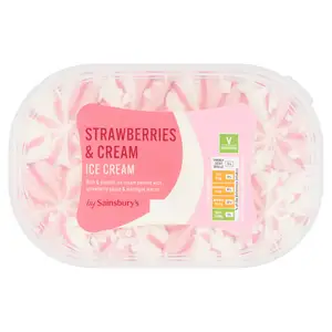 Sainsbury's Strawberry & Cream Ice Cream 900ml