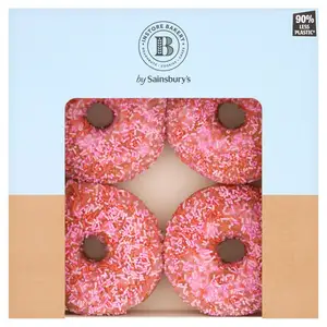 Sainsbury's Bakery Pink Iced Doughnuts x4