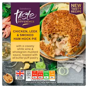 Sainsbury's Chicken Wiltshire Ham Hock & Leek Pie, Taste the Difference 250g