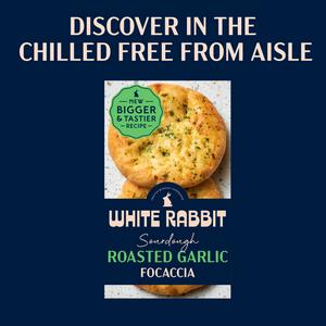 White Rabbit 2 x 125g Roasted Garlic Gluten Free Sourdough Focaccia - gallery image 5