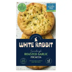 White Rabbit Gluten Free Garlicky Focaccine Pack 2x125g