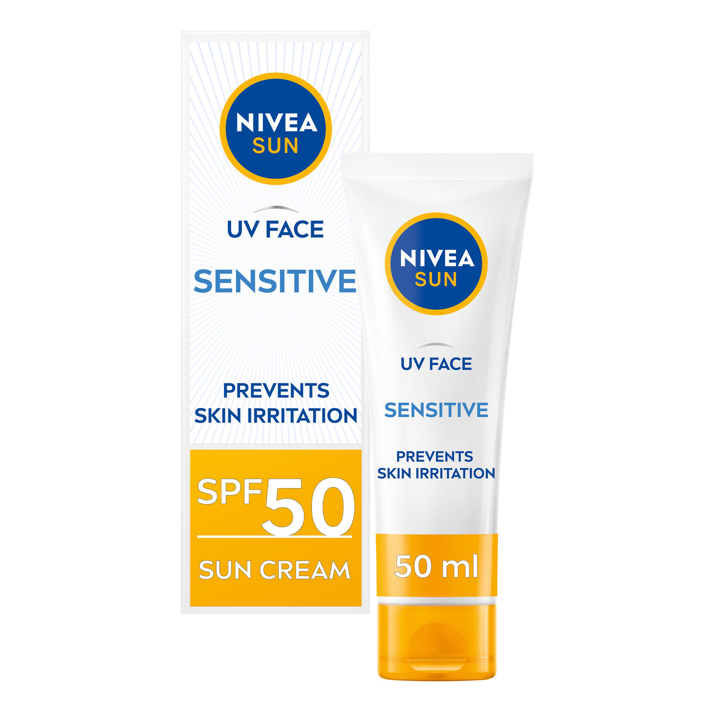 Nivea Sun UV Face Soothing Sensitive Sun Cream SPF50 50ml
