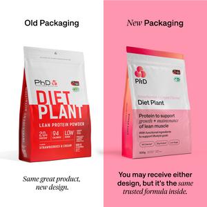 PhD Strawberries & Cream Diet Plant Protein Powder 500g - gallery image 2