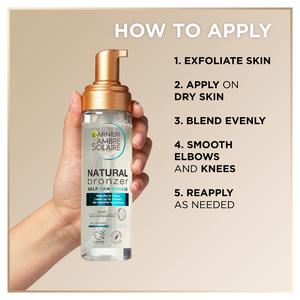 Garnier Ambre Solaire 200ml Natural Bronzer Self Tan Mousse - gallery image 5