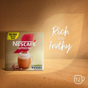 Nescafe Cappuccino Instant Coffee Sachets 12x15.5g - gallery image 2