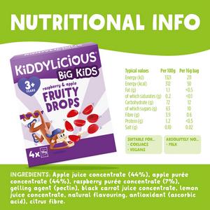 Kiddylicious Raspberry & Apple Fruity Drops Kids Snacks 4x16g - gallery image 3