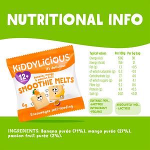 Kiddylicious Banana, Mango & Passionfruit Smoothie Melts Baby Snacks 4x6g - gallery image 3