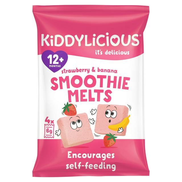 Kiddylicious Strawberry & Banana Smoothie Melts Baby Snacks 4x6g - gallery image 1