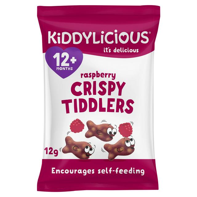 Kiddylicious Raspberry Crispy Tiddlers Baby Snacks 12g - gallery image 1