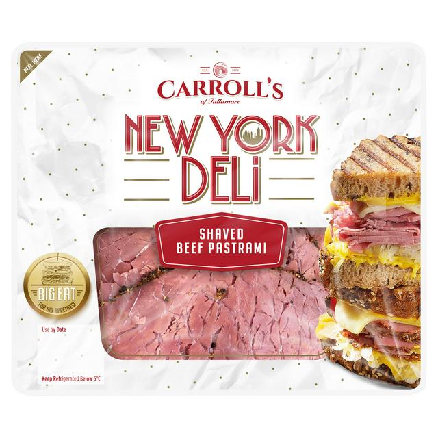 Carroll S Of Tullamore New York Deli Shaved Beef Pastrami 90g Sainsbury S