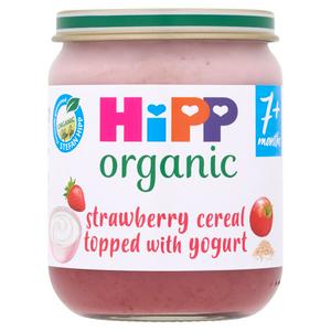 Hipp Organic Strawberry Cereal Topped with Yogurt Baby Food Jar 7+ Months 160g
