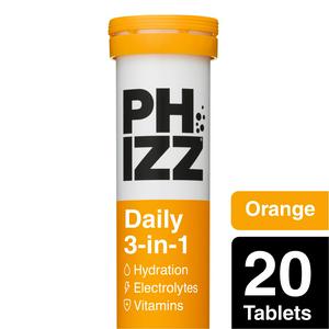 Phizz Daily 3-in-1 Hydration, Electrolytes & Vitamins Effervescent Tablets Orange x20 Tablets - video