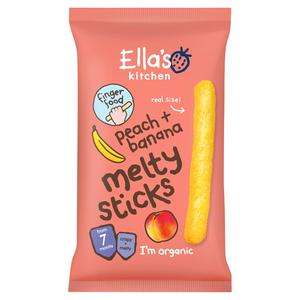 Ella's Kitchen Organic Peach & Banana Melty Sticks Baby Snac...
