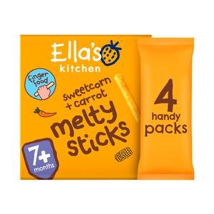 Ella's Kitchen Organic Sweetcorn & Carrot Melty Sticks Multipack Baby Snack 7+ Months 4x6g - gallery image 3