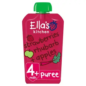 Ella's Kitchen Organic Strawberries, Rhubarb & Apples Baby Food Pouch 4+ Months 120g