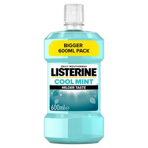Listerine Essentials Cool Mint Mouthwash Milder Taste 600ml