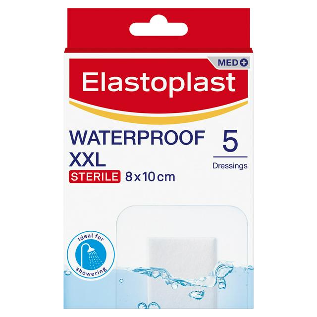 Elastoplast Antibacterial XXL Waterproof Dressings x5