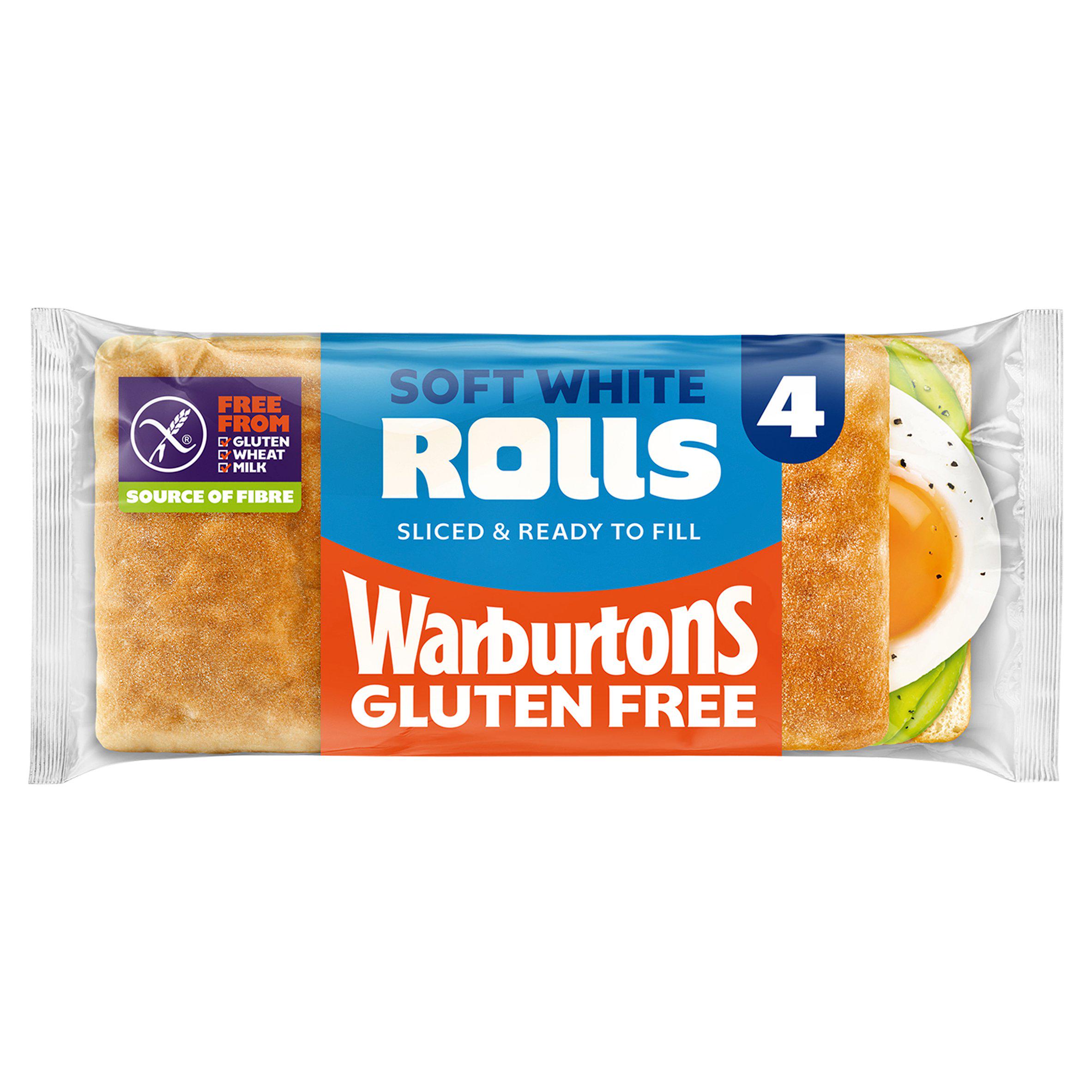 Warburtons Gluten Free Super Soft Sliced Square Rolls 240g