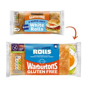 Warburtons Gluten Free Super Soft Sliced Square Rolls x4 240g - gallery image 2