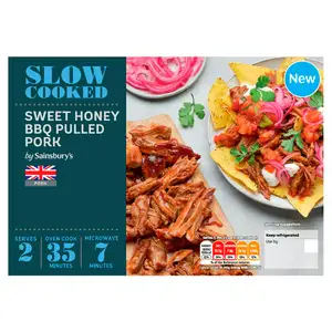 Sainsbury's Slow Cooked Sweet Honey BBQ Pulled British Pork 569g (serves x2)