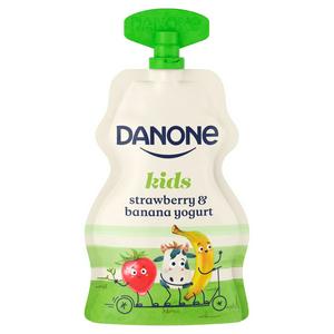 Danone Kids Organic Strawberry & Banana No Added Sugar Yogurt 70g