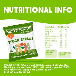 Kiddylicious Veggie Straws Baby Snacks 10x12g - gallery image 3