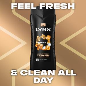 Lynx 500ml Gold 3 in 1 Body Wash Shower Gel for Men - gallery image 2