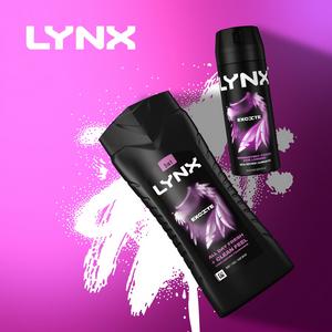 Lynx 500ml Excite 3 in 1 Body Wash Shower Gel for Men - gallery image 5
