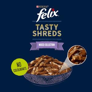Felix Tasty Shreds Mixed Selection in Gravy Wet Cat Food 40 x 80g - gallery image 3