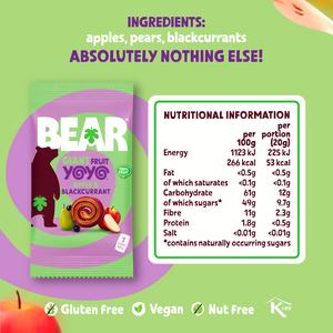 BEAR Giant Fruit Yoyos Apple & Blackcurrant Multipack 5x20g - gallery image 4
