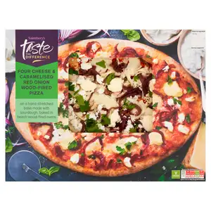 Sainsbury's Wood-Fired Four Cheese & Caramelised Red Onion, Taste the Difference 475g