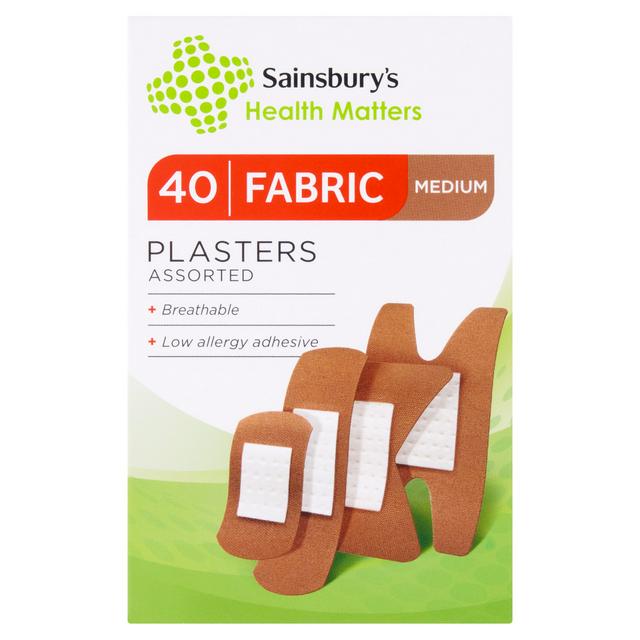 Sainsburys Sainsbury's Fabric Medium Plasters Assorted x40