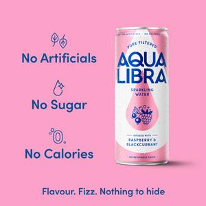 Aqua Libra Sparkling Water Infused with Raspberry & Blackcurrant 4x330ml - gallery image 4