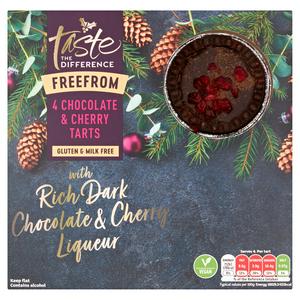 Sainsbury's Free From Chocolate & Cherry Tarts, Taste the Difference x4 158g