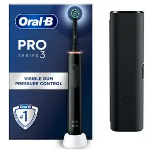 Oral-B Pro 3 - 3500 - Black Electric Toothbrush + Travel Case