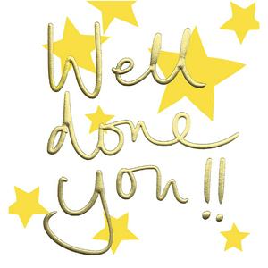 Lucilla Lavender Well Done You Gold Stars Design Greeting Card
