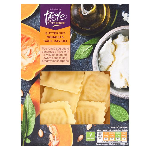 Sainsburys Butternut Squash & Sage Ravioli, Taste the Difference 250g