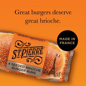 St. Pierre Seeded Brioche Burger Buns Pre-Sliced Rolls x4 - gallery image 3