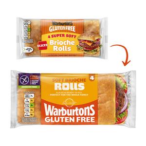 Warburtons Gluten Free Soft Sliced Brioche Rolls x4 - gallery image 2