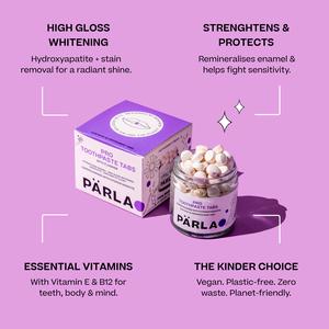 PÄRLA PRO High Gloss Whitening Sensitive Toothpaste Tabs for Remineralisation with Vit B12 62s - gallery image 2