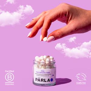PÄRLA PRO High Gloss Whitening Sensitive Toothpaste Tabs for Remineralisation with Vit B12 62s - gallery image 3
