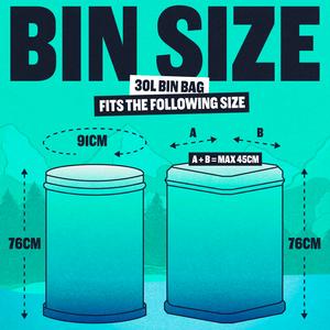 Beast Bin Bags Incredibly Tough Tall and Slim Drawstring Pedal Bin Bags x10 30L - gallery image 3