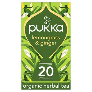 Pukka Organic Lemongrass & Ginger Tea x20 Home-Compostable Herbal Tea Bags