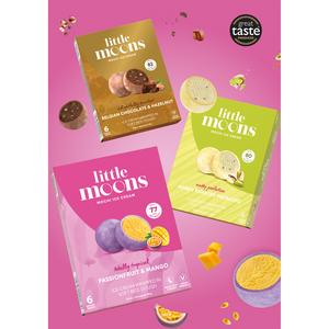 Little Moons Vegan Passionfruit & Mango Mochi Ice Cream Frozen Snack 6 x 32g - gallery image 3