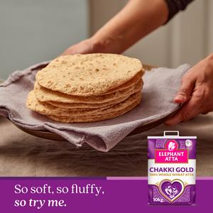 Elephant Atta 10kg Chakki Gold Whole Wheat Chapatti Flour - gallery image 3