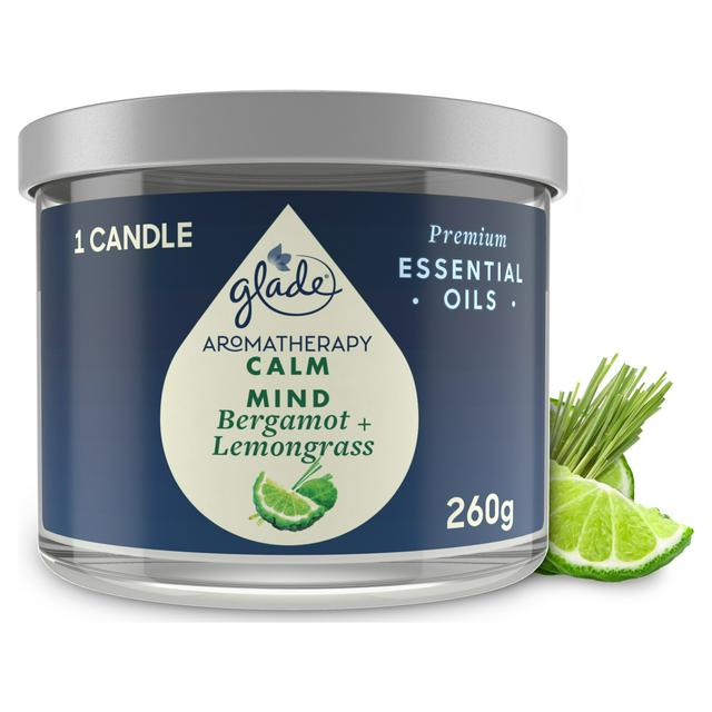 Glade Aromatherapy Candle Calm Mind with Bergamot & Lemongrass 260g